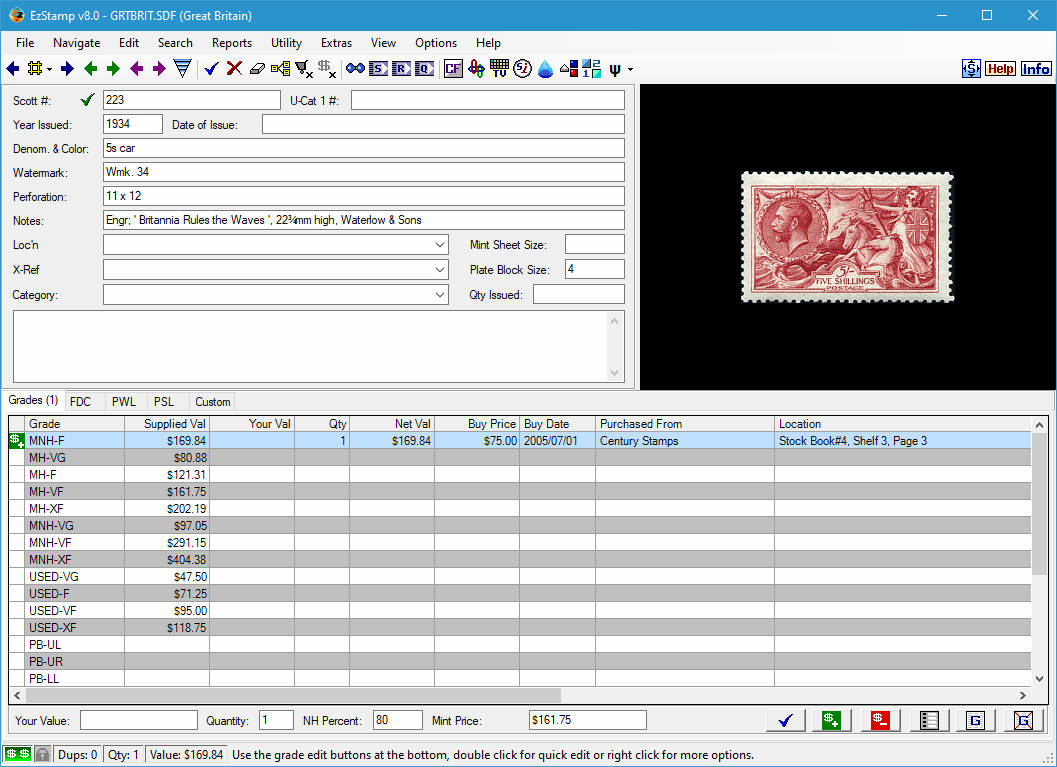 postage stamp collection database software