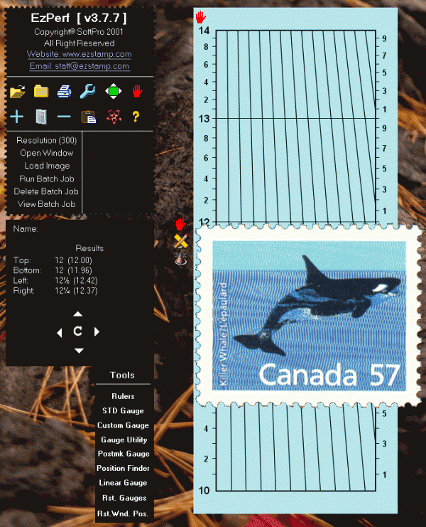 EzPerf Stamp Perforation Measurement Software From SoftPro