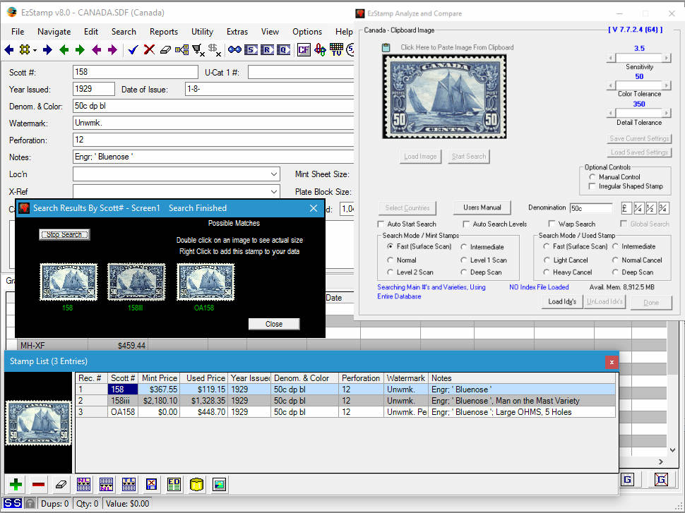 stamp value scanner